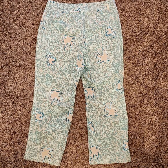 Vtg Lilly Pulitzer Pants Sz 4 Angelfish Print Coastal - Picture 2 of 5